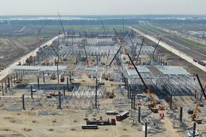 Steel frame factory for Tesla Steel frame factory for Tesla