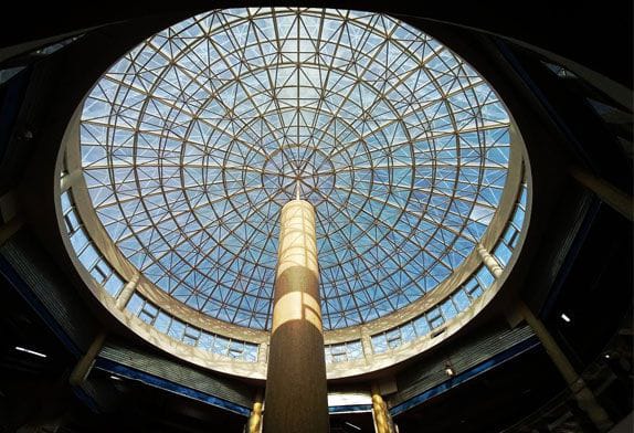 Skylight integrated into a space frame structure Skylight integrated into a space frame structure